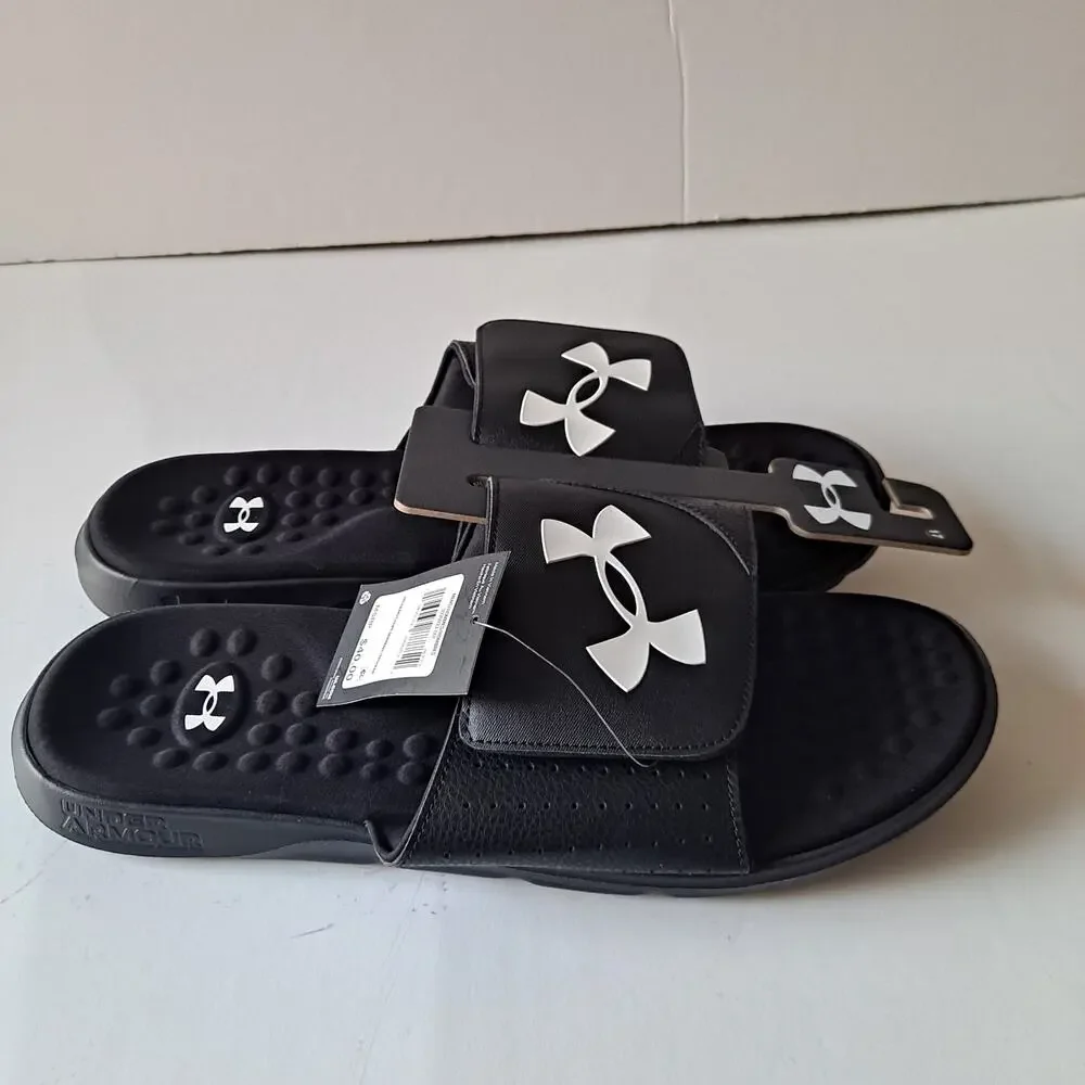 NWT Under Armour UA Ignite Pro Flip Flop Slide Sandals Black Mens Casual Size 17